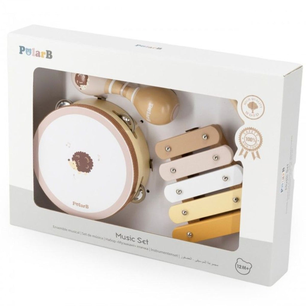 Set de Música Erizo – Juguete Sensorial de Madera