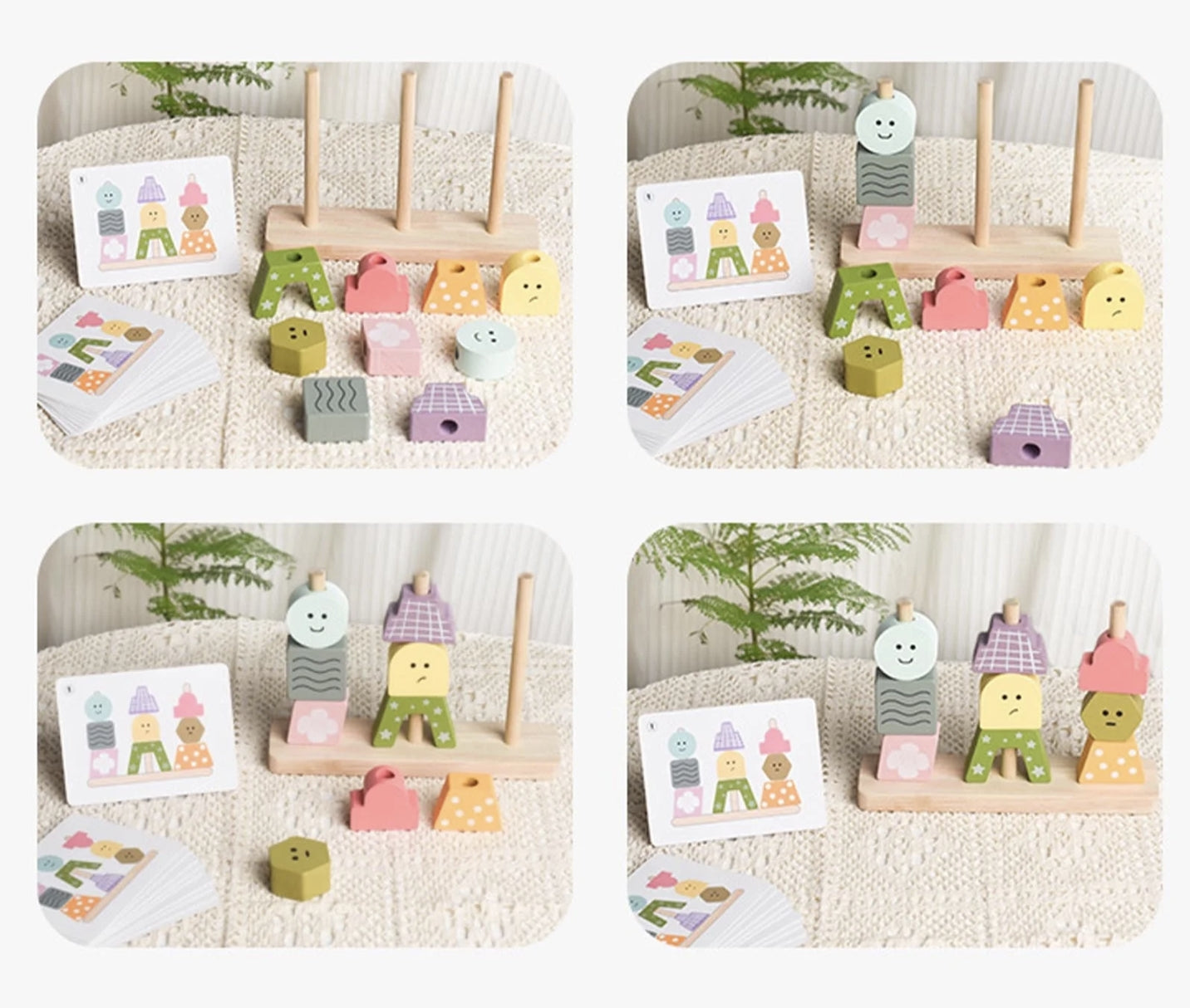 Bloques Apilables de Madera con Cartas - imagen 2