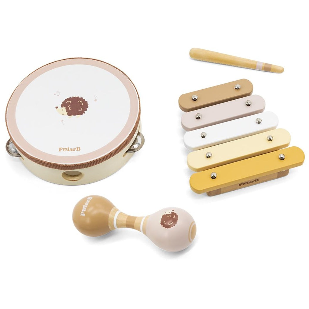 Set de Música Erizo – Juguete Sensorial de Madera