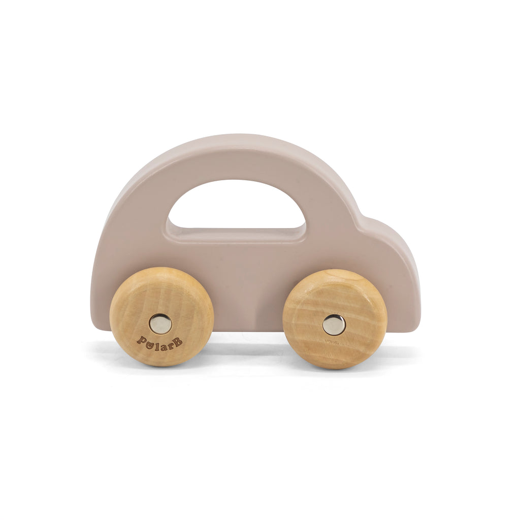 Autito de Madera Beige – Juguete Clásico para Niños