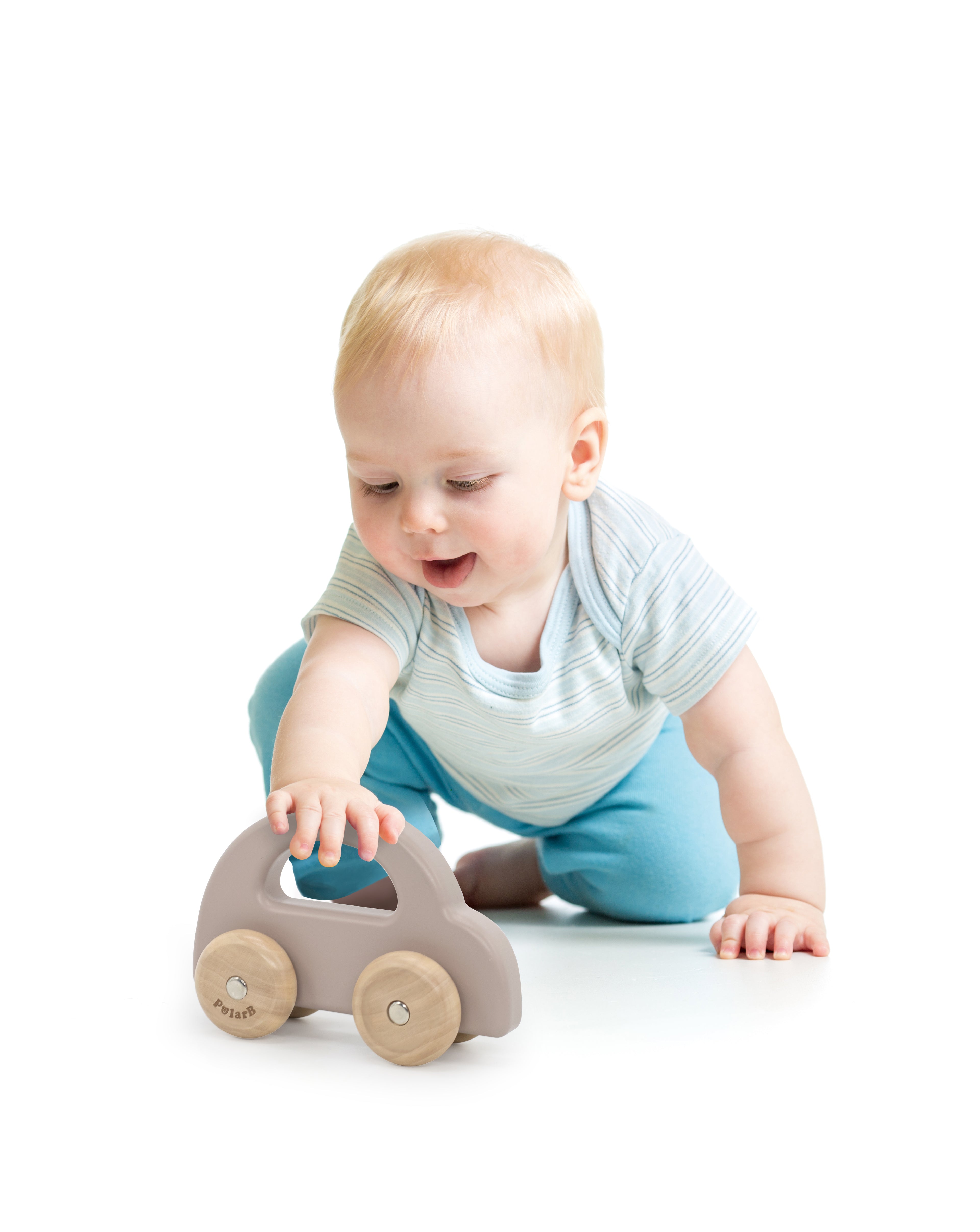Autito de Madera Beige – Juguete Clásico para Niños